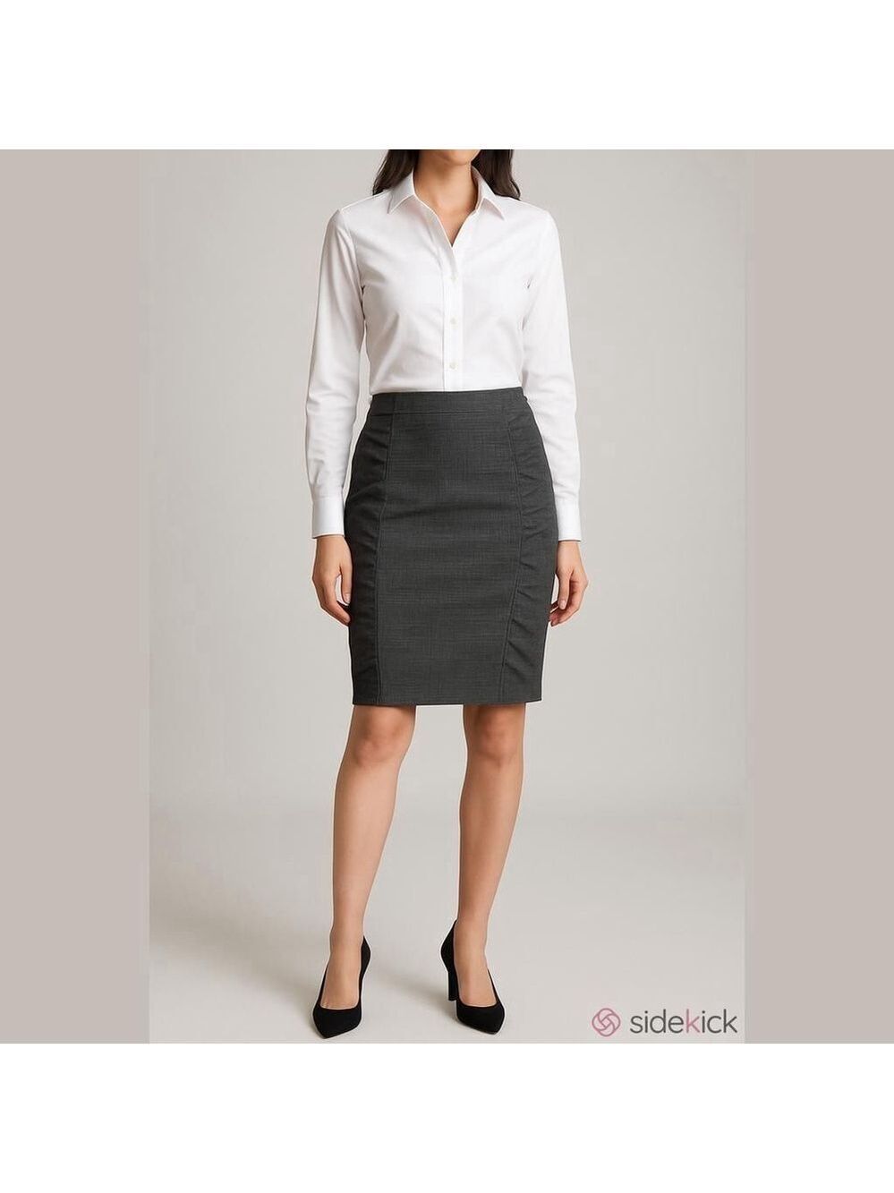 Cantonnier Gray Ruched Pencil Skirt Size 6